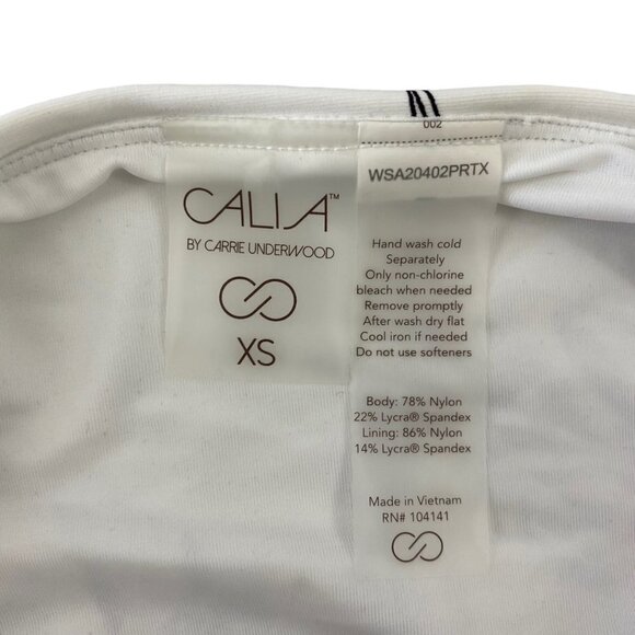 CALIA by Carrie Underwood Black & White Floral 2-pc Twist Bikini Set XS - Picture 7 of 9